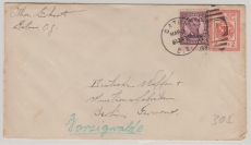 Panama- Canal Zone / USA, 1937 (?), 2 Ct.- GS- Umschlag + USA- 3 Ct. als Zusatzfr. auf Auslandsbrief von Catun nach Berlin