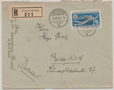 Schweiz, 1932, Mi.- Nr.: 255 als EF auf Auslands- Einschreiben von Degersheim nach Berlin
