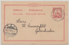 DNG, 1907, 10 Rpfg.- GS (Mi.- Nr.: P9), gelaufen von Finschhafen nach Gelsenkirchen