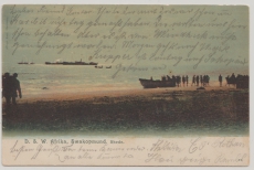 DSWA, ca. 1905,  Bildpostkarte (Swakopmund Rhede) gelaufen als Feldpost von ... (?) nach Abbabis