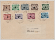 Dt. Bes. II. WK, 1941, GG, Mi.- Nrn.: DM 16- 24 (kpl. Satz), in MiF auf Fernbrief von Otwock nach Berlin