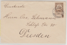 Dt. Kolonien, Marshall- Inseln, 1909, Mi.- Nr.: 13 in EF auf Drucksachen- Brief Vorderseite von Jaluit nach Dresden