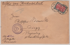 DR, Germania, 1920, Mi.- Nr.: 97 II als EF auf Wert- Fernbrief (über 300 Mk.) von Swinemünde nach Danzig, selten!
