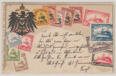 DSWA, 1906, gute Bildpostkarte (Prägedruck) gelaufen per Feldpost von Otavi nach Dessau