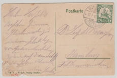 DSWA, 1910, Mi.- Nr.: 25 als EF, gelaufen auf Fern- Bildpostkarte von Windhuk nach Hamburg