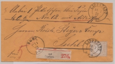 DR, Brustschilder, 1872, Mi.- Nr.: 6, als EF auf Paketbegleitbrief von Lippstadt nach Suhl => Nachverw. Alt- D. Stempel!!!