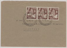 DDR, 1951, Mi.- Nr.: 277 (3x) als MeF auf Fernbrief von Meissen (mit Sonderstempel!) nach Querfurt