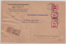 Danzig, 1922, Mi.- Nr.: 68 (2x) + 85 als MiF auf Einschreiben- Fernbrief von Danzig nach Berlin