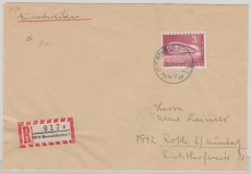 Berlin / (BRD), 1961 (?), Mi.- Nr.: 154, als EF auf Einschreiben- Fernbrief von Wermelskirchen nach Roth