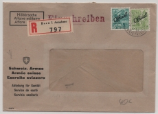 Schweiz, 1946, 40 Rp. Officel MiF auf Militärsache- Einschreiben von Bern nach Zollikon (nur R.- Zusatz verklebt?)