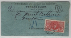 Franz. Kolonien / Senegal, 1807, 10 C. EF auf Telegramm- Auslandsbriefumschlag von ... nach Bethune (Fr.)