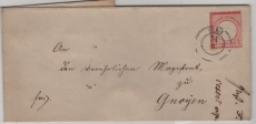 DR / Nachverw. AD- Stempel / MS, ca. 1872, 1 Gr. EF als Fernbrief von Plau (Nachverw. AD- Stempel / MS) nach Gnoyen