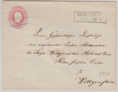 1 Sgr.- GS- Umschlag (großes Vormat) als Fernbrief von Berleburg nach Wittgenstein