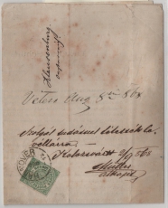 NDP, ca. 1868, Mi.- Nr.: 3 als EF auf Auslandsbrief von Hannover (Alt- Hannover- Stempel) nach Klausenburg (Österreich- Ungarn)