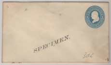 USA, ca. 1900, 1 Ct.- GS- Umschlag, mit Specimen- Überdruck, nicht gelaufen