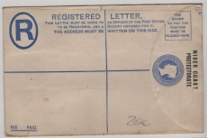 Niger coast Protectorate, ca. 1900, 1 ungebrauchter R- Brief- GS- Umschlag (mittel)   selten!