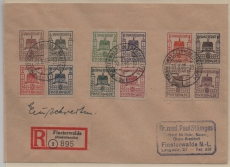 Lokalausgaben, D.- OST, 1946, Finsternwalde, Mi.- Nrn.: 1- 12, in MiF auf E.- Satzbrief innerhalb von Finsternwalde