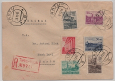 DR, Dt. Bes. II. WW., Estland, 1941, Mi.- Nrn.: 4- 9 in MiF auf Satzbrief- Orts- Einschreiben innnerhalb von Tartu, selten!
