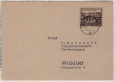 SBZ, Thüringen, 1946, Mi.- Nrn.: 112 in EF auf Ortspostkarte innerhalb von Erfurt, Fotoattest BPP! Seltene Portostufe!