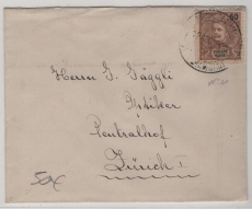Portugisische Kolonien, Imhambane, 1905, 50 R. EF auf Auslandsbrief von Inhambane (?) via Laurenco Marques nach Zürich (CH)