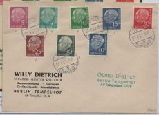 Berlin / BRD, 1961, Mi.- Nrn.: 179y, 181y, 183y- 186y, 259y + 260y! Auf Orts- Brief innerhalb von Berlin, K.- Befund Schlegel BPP!