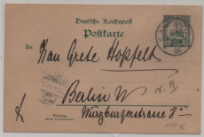 DNG, 1906, 5 Rpfg.- GS (Mi.- Nr.: P8), gelaufen von Kaewieng (sauber, HB + 100 €) nach Berlin, selten!