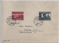 Memel, 1939, Mi.- Nr.: III + IV in MiF auf Fernbrief von Klaipeda nach Leipzig