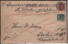 DR, Kaiserreich, 1900, Mi.- Nr.: 37e + 46c, als MiF auf Wert- Eilbotenbrief von Thorn nach Berlin, RR!
