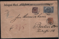 DR, 1900, Mi.- Nr.: 64 I,  50 d, 49 ba. als 2- Ausgaben- (!!!) MiF, auf Wert- Fernbrief von Eutin nach Berlin, neues FA Weinbuch BPP!