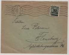 DR, Hochinflation, 1923, Mi.- Nr.: 336 BP als EF auf Fernbrief von Kiel nach Flensburg, seltene Frankatur!