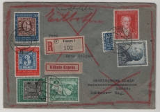 BRD / Bizone, 1949, Mi. Nrn.: 113- 115, u.a. Bizone als MiF R.- Eilboten- Fernbrief von Hanau nach Säckingen