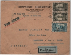 Marocco / Algerien, 1931, 2,5 Fr. MiF auf Auslands- Luftpostbrief von ... nach Lalechere- les- Bains (Fr.)
