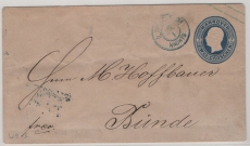 Hannover, ca. 1861, 2 Gr.- GS- Umschlag (Mi.- Nr.: U9II), als Fernbrief von Li... (netter (BS?)-Stempel!) nach Bünde