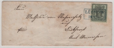 Hannover, ca. 1855, Mi.- Nr.: 2 b , als EF auf Fernbrief von Lüchow (netter Stempel!) nach Di..., Amt Meinersen, gepr. Lange