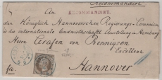 Hannover, ca. 1861, Mi.- Nr.: 19, als EF auf R.- Fernbrief von Osterode (netter Stempel!) nach Hannover, an von Bennigsen!