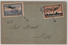 Polen, 1921, Brief mit Flugpostvignetten Posen 1921, anscheinend gelaufen nach Lodz