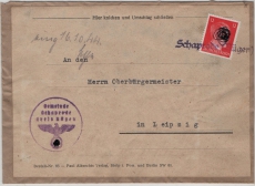 DR, 1944, Mi.- Nr.: 788 als EF auf Fernbrief von Schaprode / Rügen (Notstempel!) nach Leipzig, Seltenheit!