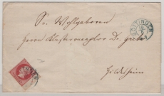 Hannover, ca. 1860, Mi.- Nr.: 14 (mit Sr.) als EF auf Fernbrief von Göttingen nach Gi.....