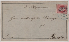 AD, Hannover, ca. 1860, Mi.- Nr.: 14 als EF auf Fernbrief von Aerzen (netter Vorphila- Stempel!) nach Hameln