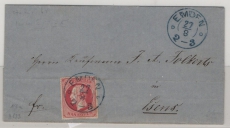 Hannover, ca. 1865, Mi.- Nr.: 23, als EF auf Fernbrief von Emden nach Esens