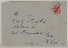 Berlin, 1949, Mi.- Nr.: 28 als EF auf Auslandsbrief von Berlin nach Easst- Lonmeadow / USA, nette und seltene EF!