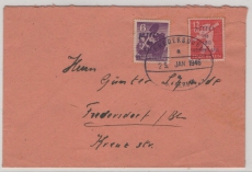 Lokalausgaben, D.- OST, 1946, Fredersdorf, Mi.- Nrn. 69 + 70, gestempelt, Ortsbrief, innerhalb von Fredersdorf