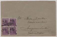 Handstempel, 1948, Bez. 38, Greifswald, 6 Pfg. (4x) Mi.- Nr.: 167 IX, als MeF auf Fernbrief von Greifswald nach Anklam