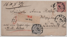NDP, ca. 1870, Mi.- Nr.: 16 + 17 als MiF auf Paketbegleitbrief von Glatz nach Landeck