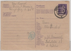 III. Reich, 28.2.1945, 6 RPfg.- Anwort- GS- Karte, F.- Teil (Mi.- Nr.: 310 F), gelaufen von Dresden nach Bannewitz