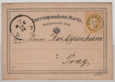 Österreich, 1875, 2 Kr.- GS- Karte (Böhm.), gelaufen von Stiekna (Schöner Stempel!) nach Prag