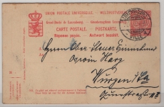 Luxemburg, 1913, 10 Ct.- Anwort- GS, gelaufen von Luxembourg nach Zwönitz