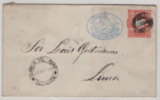 Peru, 1893, 10 Ct.- GS- Umschlag, verwendet als Fernbrief von Cajamarca nach Lima