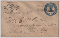 USA, 1894, 1 Ct.- Werbe- GS- Umschlag, geaufen im Ortsverkehr innerhalb von Chicago und zurück an Absender