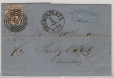 T + T, ca. 1863, Mi.- Nr.: 31 als EF auf Fernbrief von Bremen (T. & T. Postamt!) nach Sulzbach